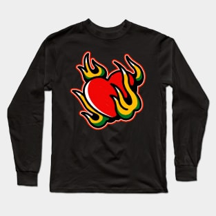 burning heart Tattoo Long Sleeve T-Shirt